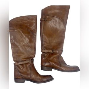Frye Riding Boots Dorado Whiskey Brown Leather Women 9M Style 3477568 Equestria